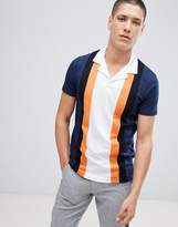 Thumbnail for your product : ASOS Design DESIGN polo shirt with retro vertical panels and revere collar