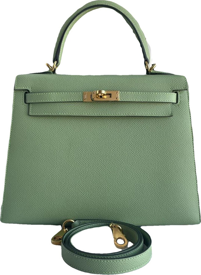 Hermes Birkin Handbag Vert Cypress Clemence with Gold Hardware 30 Green