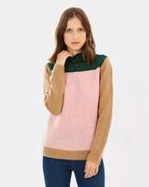 Thumbnail for your product : Maison Scotch Colour Blocked High Neck Knit