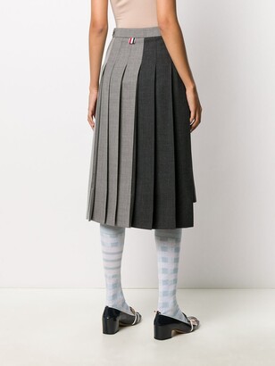 Thom Browne Fun-Mix pleated wool skirt