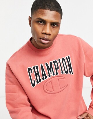 Champion reverse weave quilted C embroidered logo sweat in pink