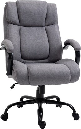 Vinsetto Microfibre Vibration Massage Office Chair, Heated Reclining Computer Chair with Footrest - Cream White