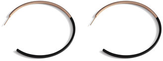 Vita Fede Two-Tone Hoop Earrings, Black/Rose Gold