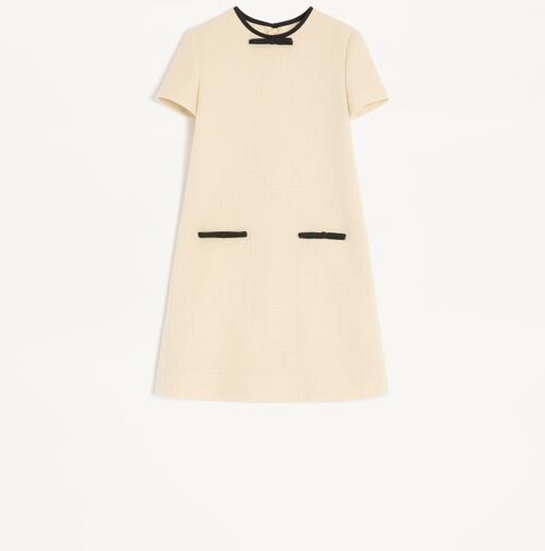 Valentino Short Dress In Plain Wool Tweed