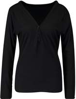 Thumbnail for your product : boohoo Plus Basic Rib Long Sleeve Button Top