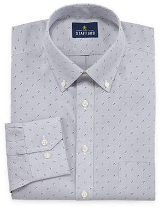 Stafford Mens Non-Iron Cotton Pinpoint Oxford Big and Tall Dress Shirt