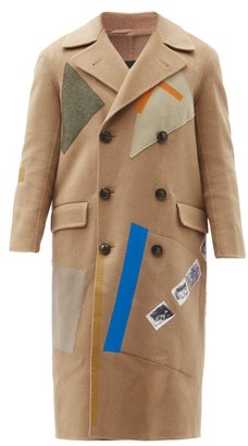 Raf Simons Aw14 Sterling Ruby Applique Wool-blend Coat - Beige
