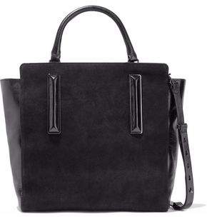 Halston Nubuck And Crinkled Leather Tote
