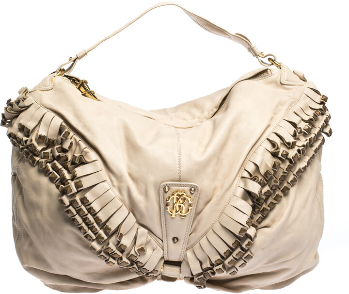 FWRD Renew Chanel Leather Fringe Tassel Mini Hobo Bag in Black