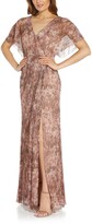 Thumbnail for your product : Adrianna Papell Metallic Stripe Floral Gown