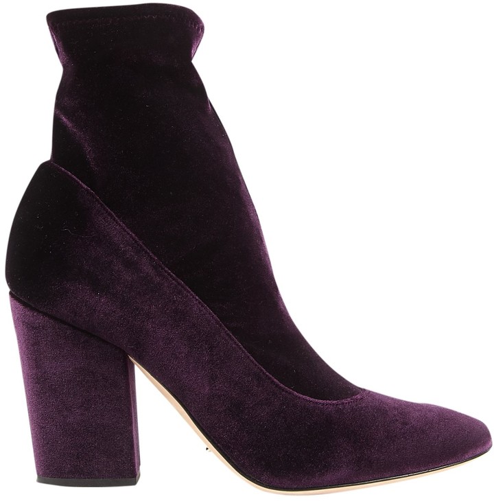 purple velvet sneakers