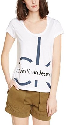 Calvin Klein Jeans Women's TILDA 2 Plain Crew Neck Short Sleeve T-Shirt