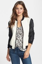 Thumbnail for your product : Lucky Brand 'Mercer' Jacquard & Leather Bomber Jacket