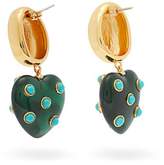 Thumbnail for your product : Lizzie Fortunato Amore Resin Heart Turquoise Drop Earrings - Womens - Blue