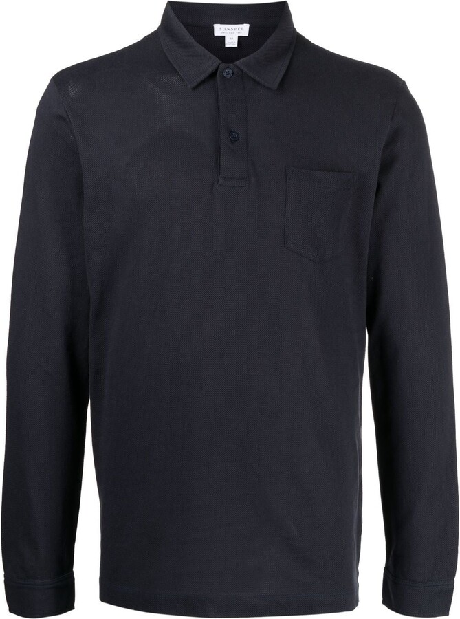 Sunspel Riviera long-sleeve polo shirt - ShopStyle
