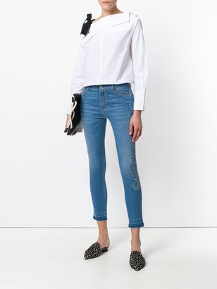 Ermanno Scervino Cropped Lace Applique Jeans