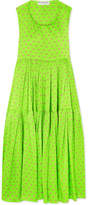 Balenciaga - Apron Open-back Printed Silk-satin Jacquard Dress - Green