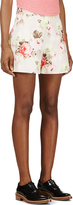 Thumbnail for your product : Carven Beige & Pink Bouquet Print Gabardine Shorts