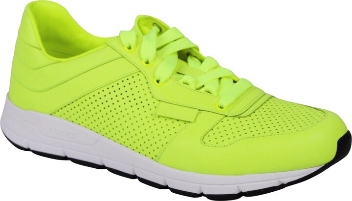 Louis Vuitton Neon Yellow Knit Fabric V.N.R Sneakers Size 42.5 For