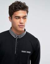 Thumbnail for your product : Brave Soul Long Sleeve Contrast Collar Polo Shirt
