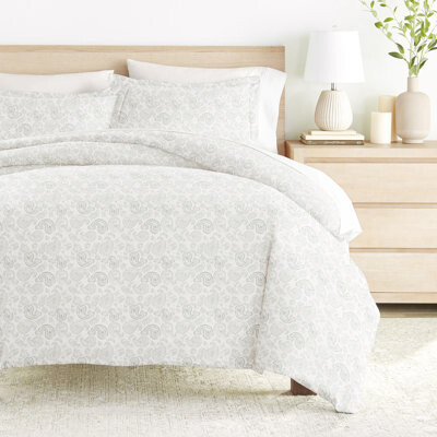 Linens & Hutch Duvet Cover Set Patterned Microfiber Ultra Soft Bedding in Coarse Paisley