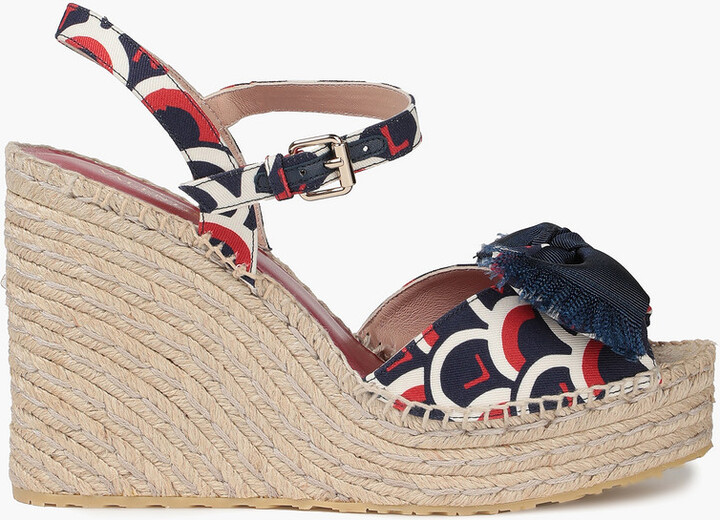 wedge sandals with bow