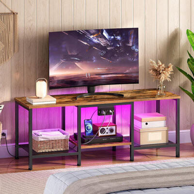 Wrought Studio TV Stand With Charging Station To 55 Inches LED Entertai...