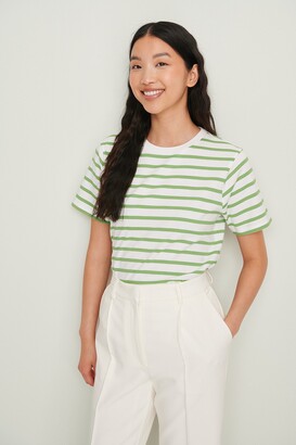 NA-KD Organic Striped Boxy T-Shirt