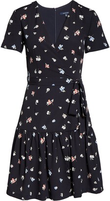 French Connection Frida Arimose Crepe Faux Wrap Dress
