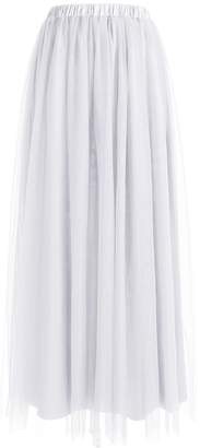 Gardenwed Women's High Low Tulle Skirt Swing Maxi Skirts Prom Gown M