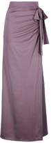 Thumbnail for your product : boohoo Slinky Bow & Split Extreme Maxi Skirt