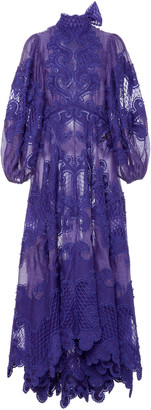 Zimmermann Brightside Embroidered Linen-Silk Gown