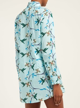 Thorsun Georgie Hummingbird-print Cotton-poplin Shirt - Blue Multi