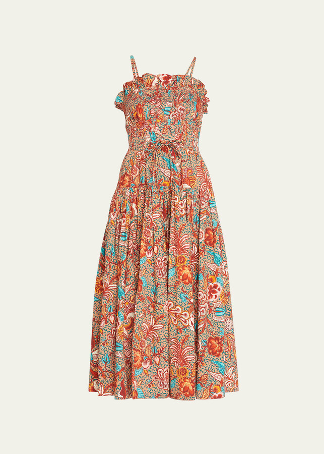 Ulla Johnson Lisbet Pleated Cotton Poplin Midi Dress - ShopStyle