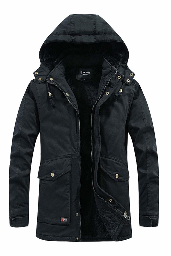 Mccree Men's Casual Thick Hooded Parka Jacket Classic Fleece Lined