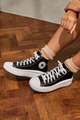 Converse Chuck Taylor All Star Black & White Move Trainers - Black UK 6 at  Urban Outfitters - ShopStyle