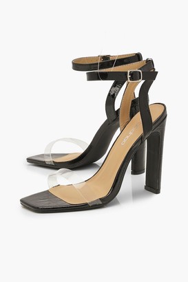 boohoo Wide Fit Square Toe Barely There Heels