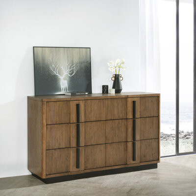 Latitude Run Moraga Ash Brown 6-drawer Dresser Cabinet