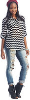 Thumbnail for your product : Wet Seal Chevron 3/4-Sleeve Popover Top
