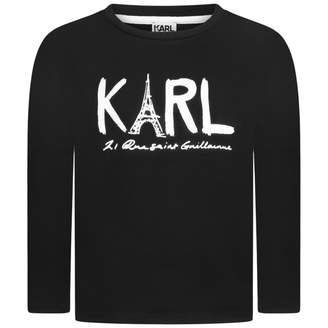 Karl Lagerfeld Paris LagerfeldGirls Black Eiffel Tower Print Top