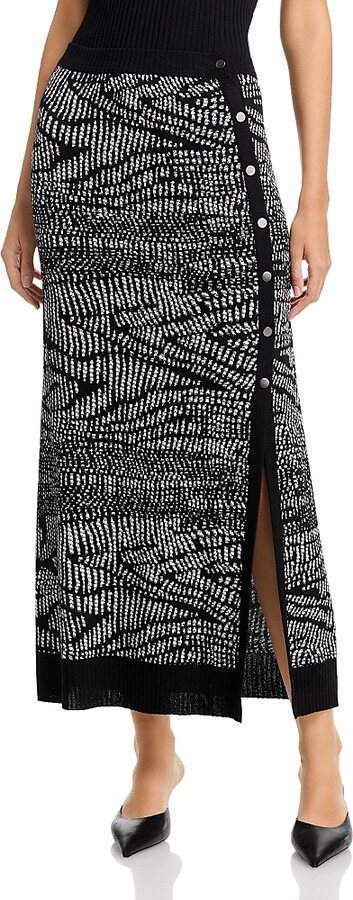 Misook Abstract Animal Print Soft Knit Straight Skirt
