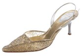 Thumbnail for your product : Rene Caovilla Crystal Embellishments Slingback Pumps Gold