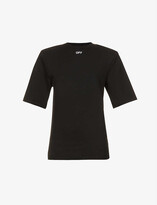 Thumbnail for your product : Off-White Logo-print padded-shoulder cotton-jersey T-shirt