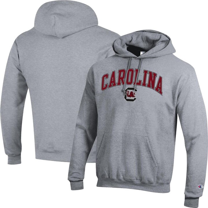 Champion Men'sÂ Heather Gray South Carolina Gamecocks Arch Over Logo Pullover Hoodie