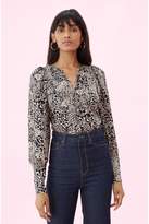Thumbnail for your product : Rebecca Taylor Hidden Leopard Jacquard Top