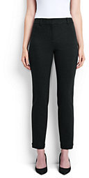 Lands' End Women's Mid Rise Ponte Ankle Pants-Dark Charcoal Heather