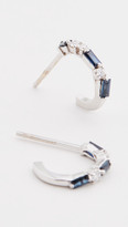 Thumbnail for your product : Suzanne Kalan 18k White Gold Fireworks Blue Sapphire Small Hoops