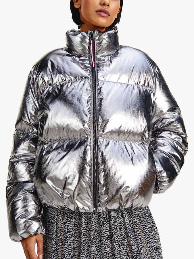 Tommy Hilfiger Gloss Down Quilted Jacket, Silver -