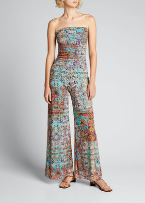 fuzzi strapless jumpsuit