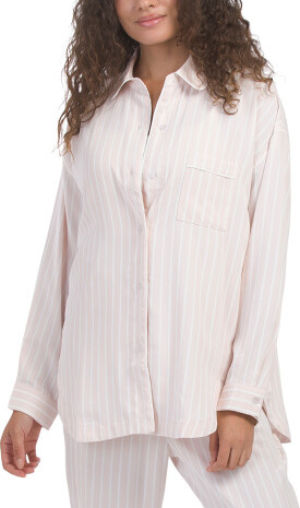 TJMAXX Long Sleeve Pajama Top For Women, Polyester